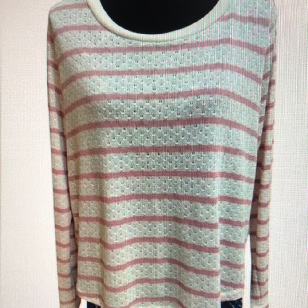 Striped Pink and White Women's Top